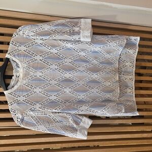 Elegant White Multicolor Lace Women’s Top SANDRO